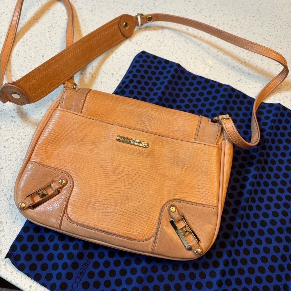 Rebecca minkoff peach/pale orange leather crossbody